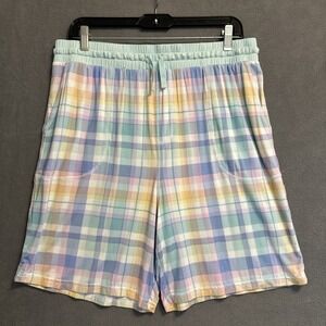 Little Sleepies Daddy & Me Bamboo Sleep Shorts Pajamas Mens XXL Pastel Plaid